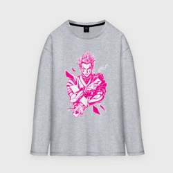 Женский лонгслив oversize хлопок Hunter x Hunter Хисока розовый