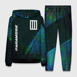 Женский костюм с толстовкой 3D Paramore glitch blue