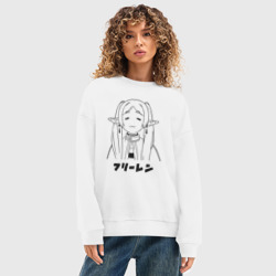 Женский свитшот oversize без начеса хлопок Милая Фрирен - фото 2