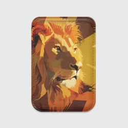 Картхолдер Magsafe магнитный Лев - поп арт лоу-поли голова