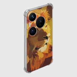 Чехол для Huawei Pura 70 Pro Лев - поп арт лоу-поли голова - фото 2