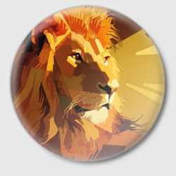 Значок Лев - поп арт лоу-поли голова