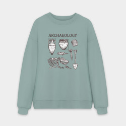 Мужской свитшот oversize без начеса хлопок Археология - древние окаменелости