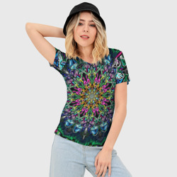 Женская футболка 3D Slim Разноцветные поганки - фото 2