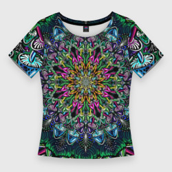 Женская футболка 3D Slim Разноцветные поганки