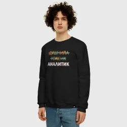 Мужской свитшот хлопок Душнила, токсик, аналитик - фото 2