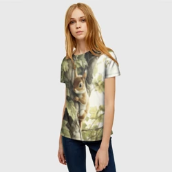 Женская футболка 3D Лесная белка - фото 2