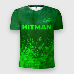 Мужская футболка 3D Slim Hitman - green gradient посередине