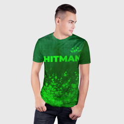 Мужская футболка 3D Slim Hitman - green gradient посередине - фото 2