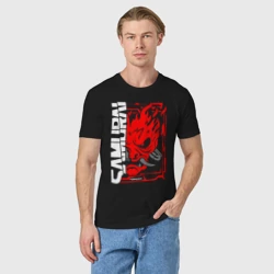 Мужская футболка хлопок Cyberpunk samurai - фото 2