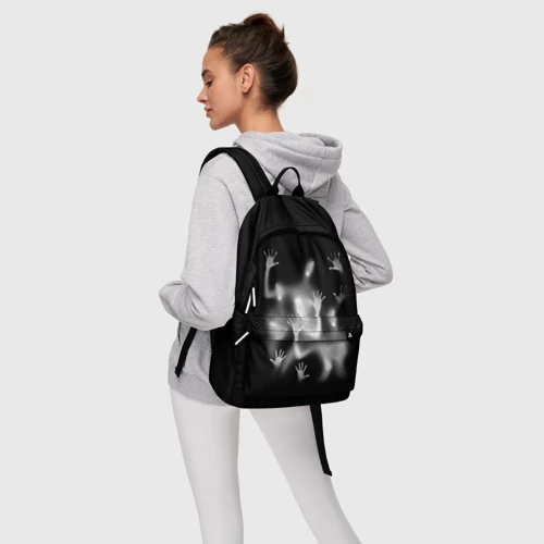 Рюкзак 3D с принтом Белые призрачные силуэты Y2K, фото #4
