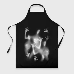 Фартук 3D Белые призрачные силуэты Y2K