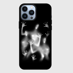 Чехол для iPhone 13 Pro Max Белые призрачные силуэты Y2K
