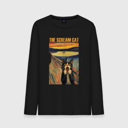 Мужской лонгслив хлопок The scream cat art