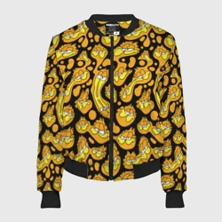 Женский бомбер 3D Гарфилд паттерн