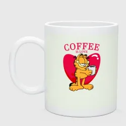 Кружка керамическая Coffee is love Гарфилд