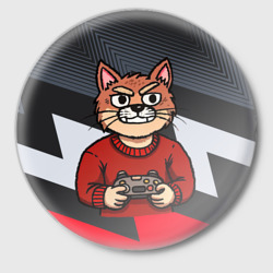 Значок Злой кот киберспортсмен 