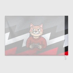 Флаг 3D Злой кот киберспортсмен  - фото 2