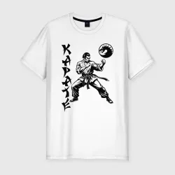Мужская футболка хлопок Slim Karate fighter