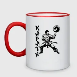 Кружка двухцветная Karate fighter