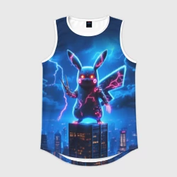 Мужская спортивная майка 3D Пикачу в роли Годзиллы - неоновое свечение