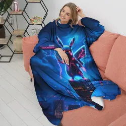 Плед с рукавами Пикачу в роли Годзиллы - неоновое свечение - фото 2