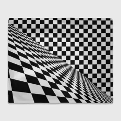 Плед 3D Шахматная психоделика иллюзия