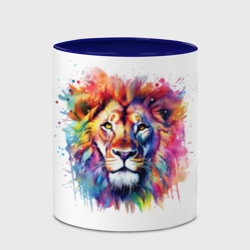 Кружка с полной запечаткой Лев портрет акварельный - фото 2