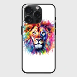 Чехол силиконовый для Apple iPhone 15 Pro матовый Лев портрет акварельный