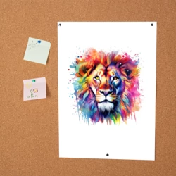 Постер Лев портрет акварельный - фото 2