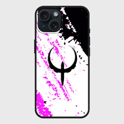 Чехол силиконовый для Apple iPhone 15 матовый Quake краски неон