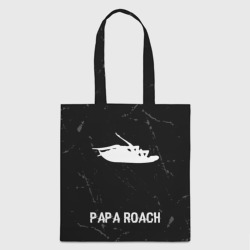 Шоппер 3D Papa Roach glitch на темном фоне по-центру