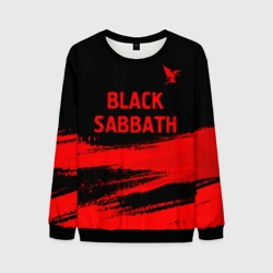 Мужской свитшот 3D Black Sabbath - red gradient посередине