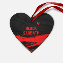 Деревянная игрушка Сердце Black Sabbath - red gradient посередине