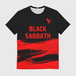 Мужская футболка 3D Black Sabbath - red gradient посередине