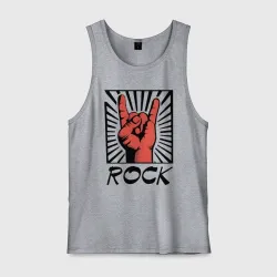 Мужская майка хлопок Rock - жест коза
