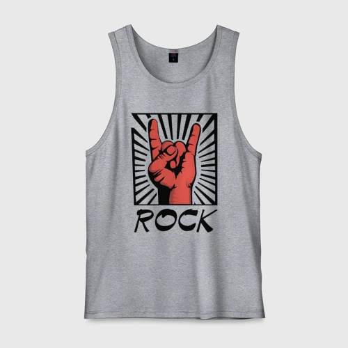 Мужская майка хлопок Rock - жест коза