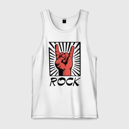 Мужская майка хлопок Rock - жест коза