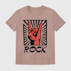 Мужская футболка хлопок Rock - жест коза