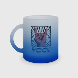 Кружка матовая стеклянная Rock - жест коза