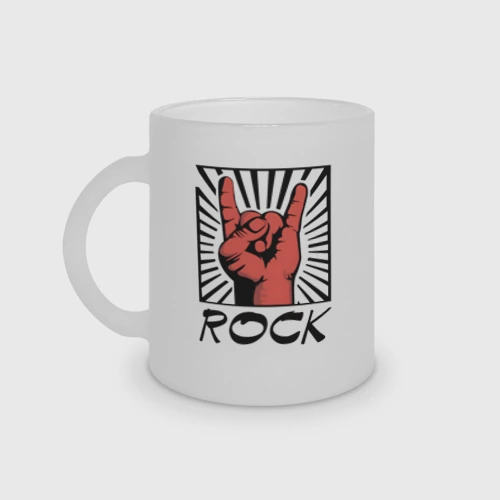 Кружка матовая стеклянная Rock - жест коза