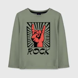 Детский лонгслив хлопок Rock - жест коза