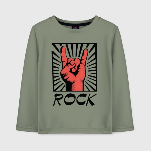 Детский лонгслив хлопок Rock - жест коза