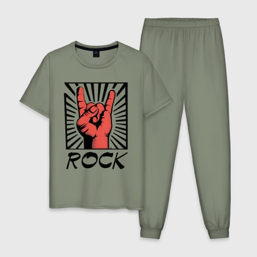 Мужская пижама хлопок Rock - жест коза