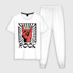 Мужская пижама хлопок Rock - жест коза