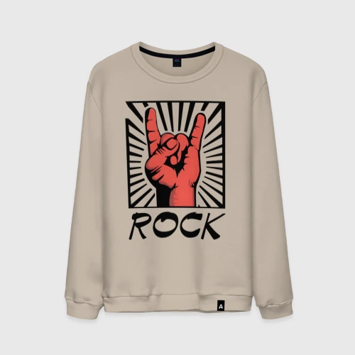 Мужской свитшот хлопок Rock - жест коза