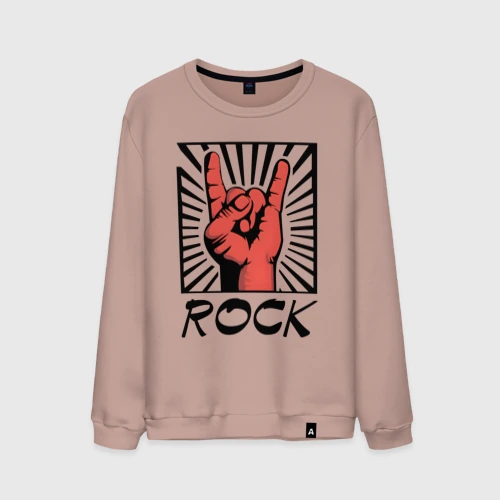 Мужской свитшот хлопок Rock - жест коза