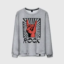 Мужской свитшот хлопок Rock - жест коза