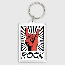 Брелок прямоугольный 35*50 Rock - жест коза