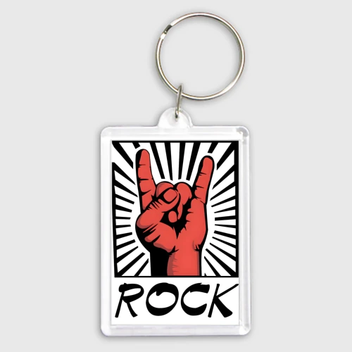 Брелок прямоугольный 35*50 Rock - жест коза